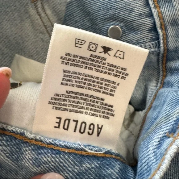 AGOLDE Lana Blie Denim Mid Rise Straight Jeans